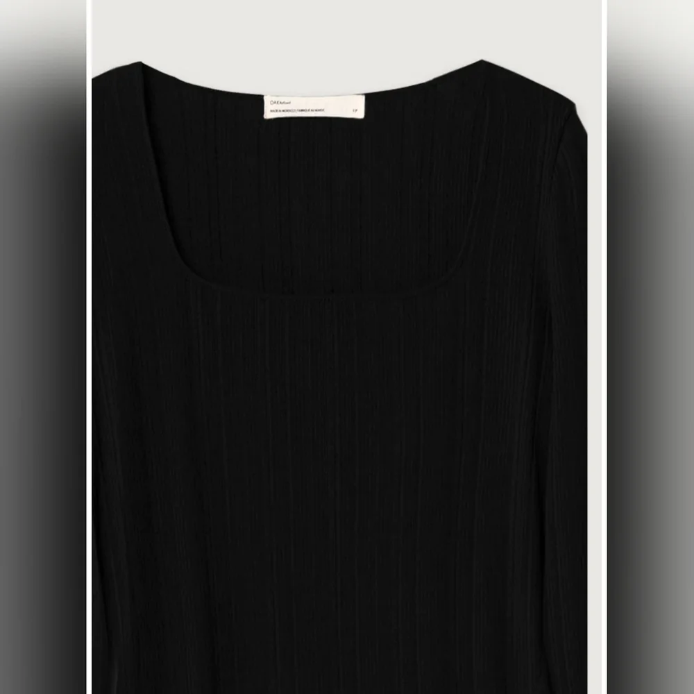 Oak + Fort - NWT Elegant Black Square Neck Dress - Size Medium - Picture 7 of 7